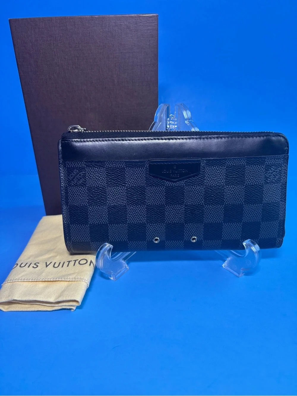 💋 Louis Vuitton Mens Unisex Zippy Dragonne Zippy Wallet  Clutch Damier Graphite